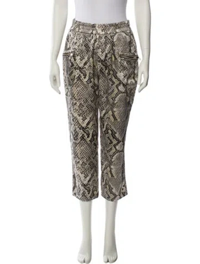 Pre-owned L'agence Silk Straight Leg Pants In Neutral