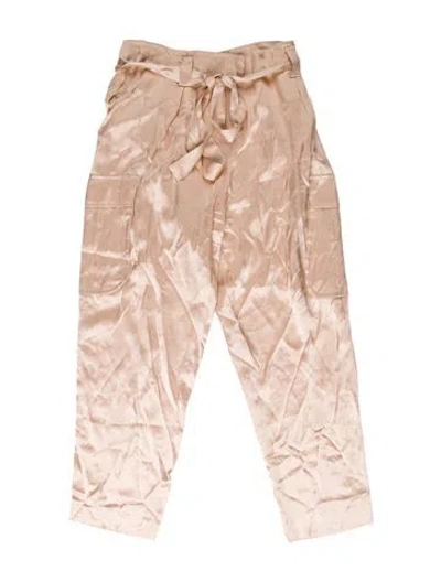 Pre-owned L'agence Silk Straight Leg Pants In Pink