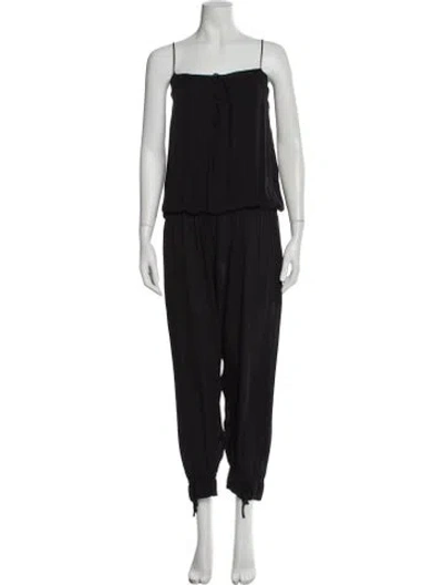 Pre-owned L'agence Silk Strapless Jumpsuit In Gray