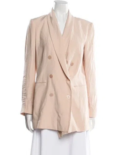 Pre-owned L'agence Silk Striped Blazer In Pink