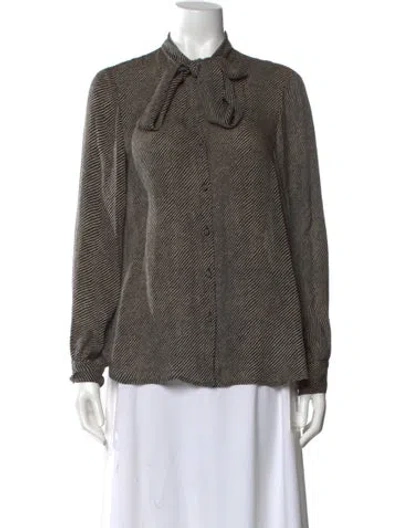 Pre-owned L'agence Silk Striped Blouse
