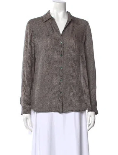 Pre-owned L'agence Silk Striped Blouse