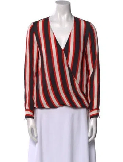 Pre-owned L'agence Silk Striped Blouse In Multi
