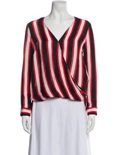 Pre-owned L'agence Silk Striped Blouse In Multi