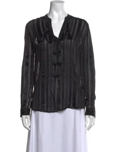 Pre-owned L'agence Silk Striped Blouse In Multi