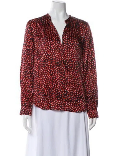 Pre-owned L'agence Silk Striped Blouse W/ Tags In Multi