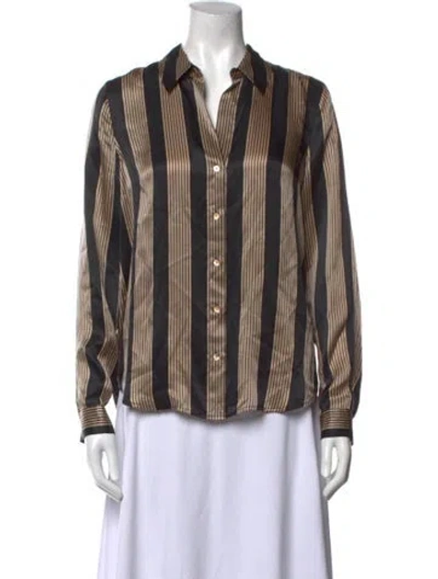 Pre-owned L'agence Silk Striped Button-up Top W/ Tags