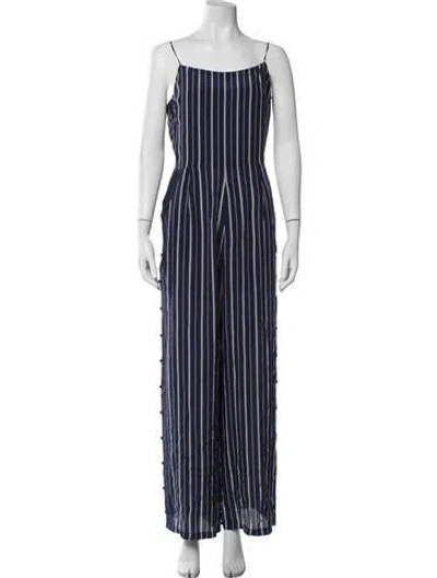 Pre-owned L'agence Silk Striped Jumpsuit In Blue