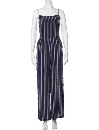 Pre-owned L'agence Silk Striped Jumpsuit In Blue