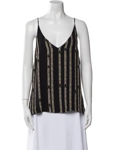 Pre-owned L'agence Silk Striped Top In Black