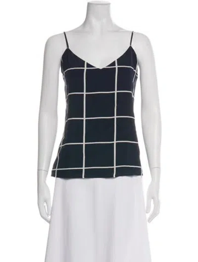 Pre-owned L'agence Silk Striped Top In Blue