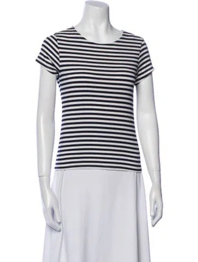 Pre-owned L'agence Silk Striped T-shirt In Neutral