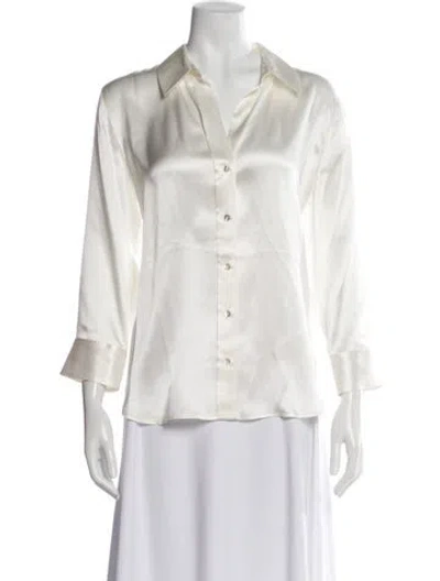 Pre-owned L'agence Silk Three-quarter Sleeve Blouse
