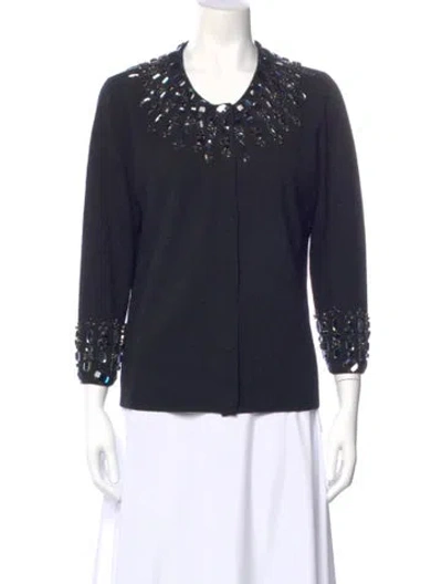 Pre-owned L'agence Silk Three-quarter Sleeve Blouse In Blue