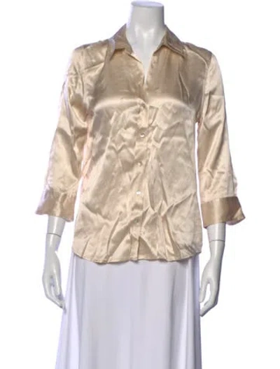 Pre-owned L'agence Silk Three-quarter Sleeve Blouse In Pink