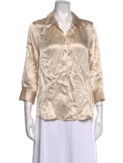 Pre-owned L'agence Silk Three-quarter Sleeve Blouse In Pink