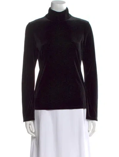 Pre-owned L'agence Silk Turtleneck Sweatshirt In Black