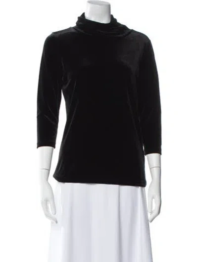 Pre-owned L'agence Silk Turtleneck Top In Black