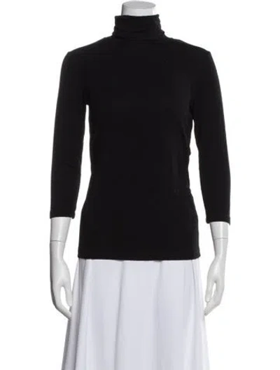 Pre-owned L'agence Silk Turtleneck Top In Black