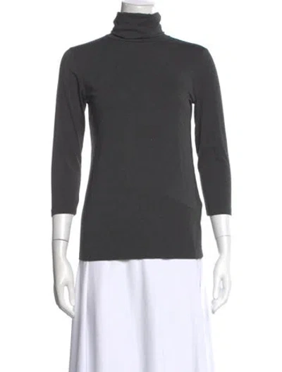 Pre-owned L'agence Silk Turtleneck Top In Gray