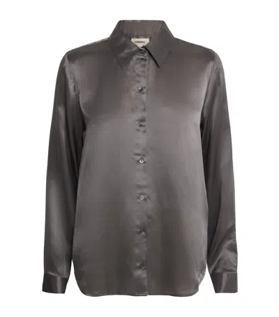 L'agence Silk Tyler Blouse In Gray