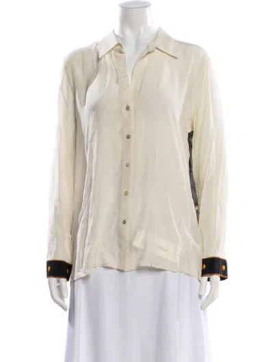 Pre-owned L'agence Silk V-neck Blouse