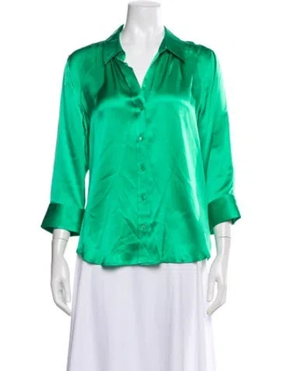 Pre-owned L'agence Silk V-neck Blouse
