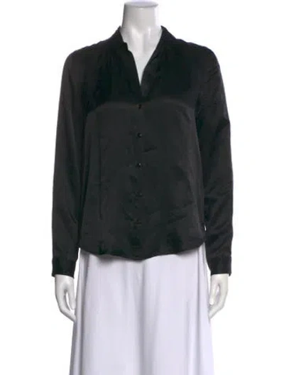 Pre-owned L'agence Silk V-neck Blouse In Black
