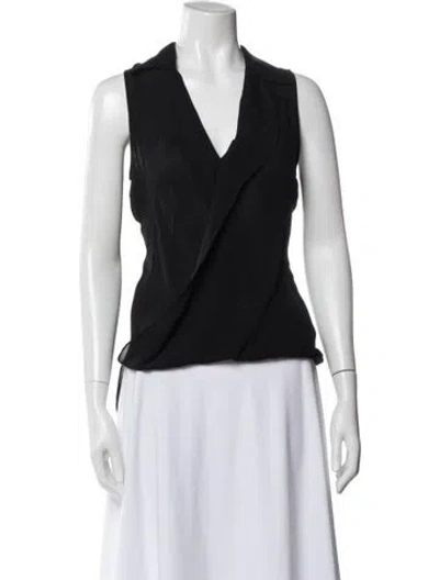Pre-owned L'agence Silk V-neck Blouse In Black