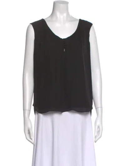 Pre-owned L'agence Silk V-neck Blouse In Black
