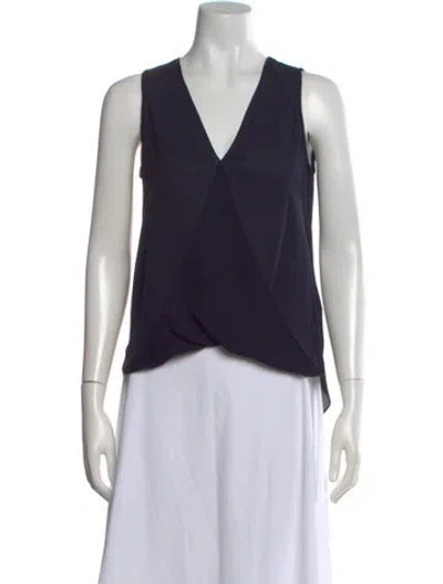 Pre-owned L'agence Silk V-neck Blouse In Black