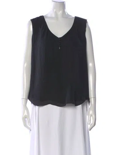 Pre-owned L'agence Silk V-neck Blouse In Black