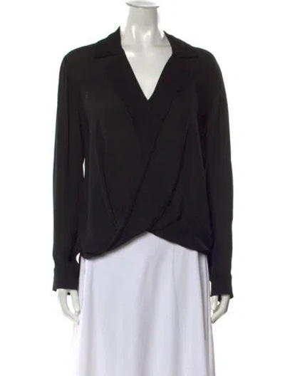 Pre-owned L'agence Silk V-neck Blouse In Black
