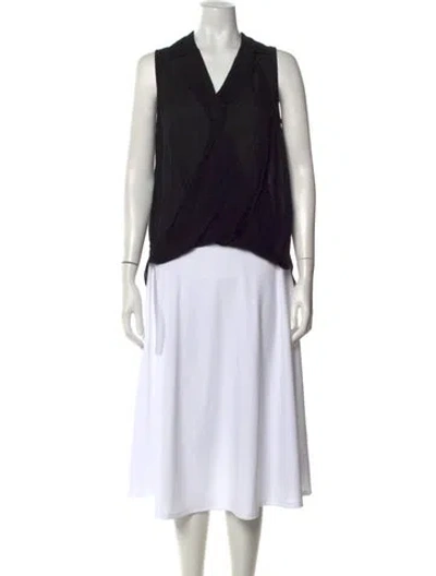 Pre-owned L'agence Silk V-neck Blouse In Black