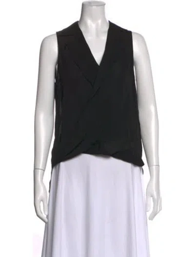 Pre-owned L'agence Silk V-neck Blouse In Black