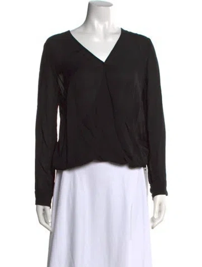 Pre-owned L'agence Silk V-neck Blouse In Black