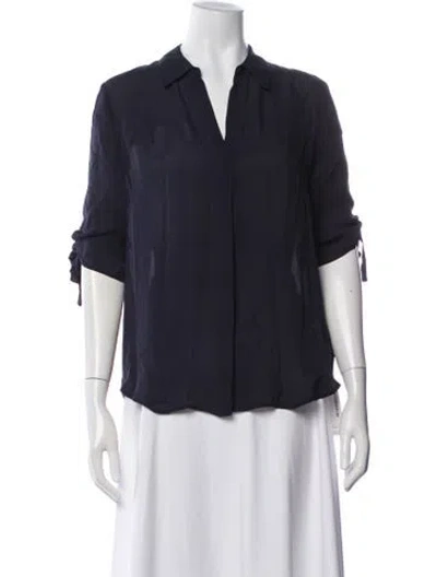 Pre-owned L'agence Silk V-neck Blouse In Black