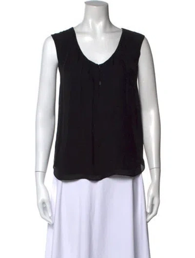 Pre-owned L'agence Silk V-neck Blouse In Black