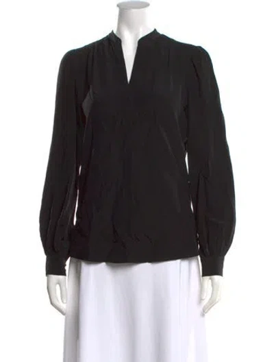 Pre-owned L'agence Silk V-neck Blouse In Black