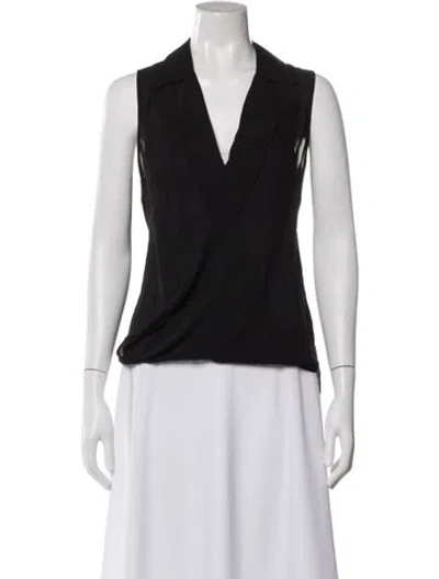 Pre-owned L'agence Silk V-neck Blouse In Gray