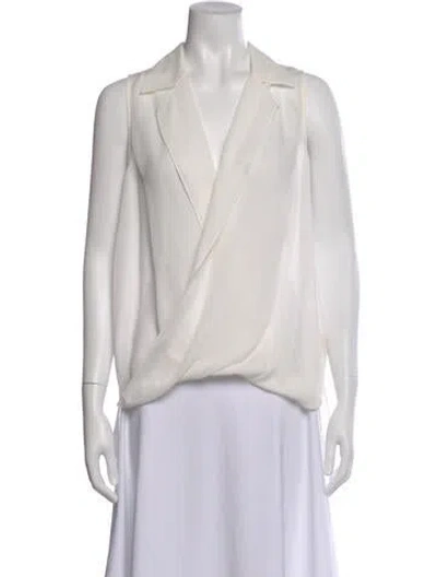 Pre-owned L'agence Silk V-neck Blouse In Gray