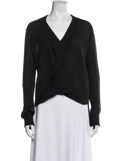 Pre-owned L'agence Silk V-neck Blouse In Multi
