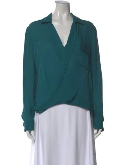Pre-owned L'agence Silk V-neck Blouse In Multi
