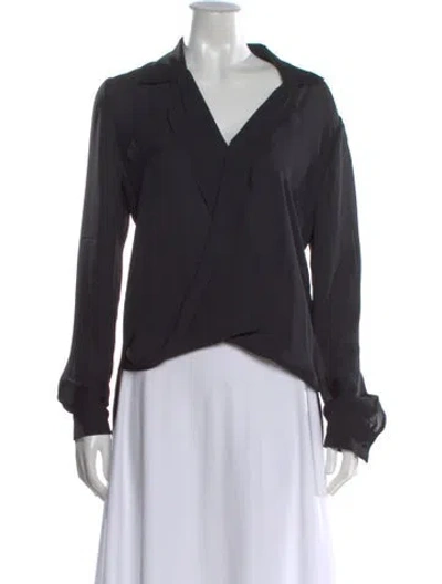 Pre-owned L'agence Silk V-neck Blouse In Multi