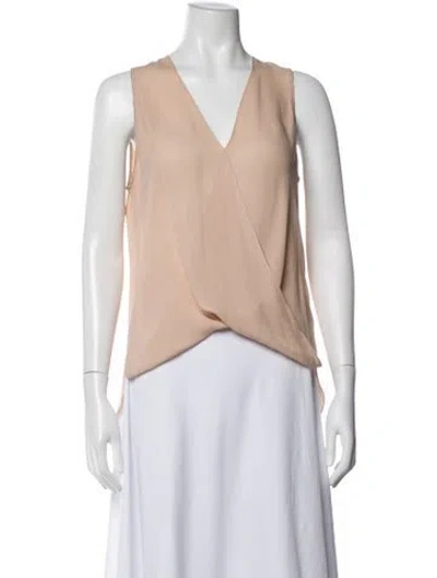 Pre-owned L'agence Silk V-neck Blouse In Neutral