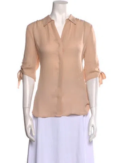Pre-owned L'agence Silk V-neck Blouse In Pink