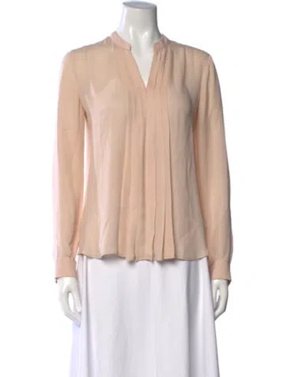 Pre-owned L'agence Silk V-neck Blouse In Pink