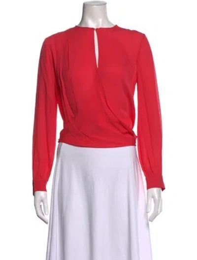 Pre-owned L'agence Silk V-neck Blouse In Pink