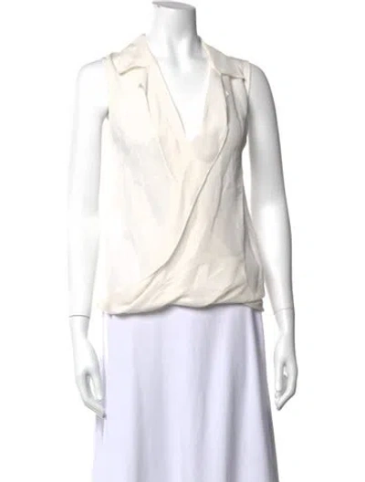 Pre-owned L'agence Silk V-neck Blouse In Pink