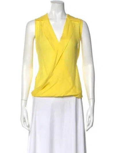 Pre-owned L'agence Silk V-neck Blouse W/ Tags In Yellow